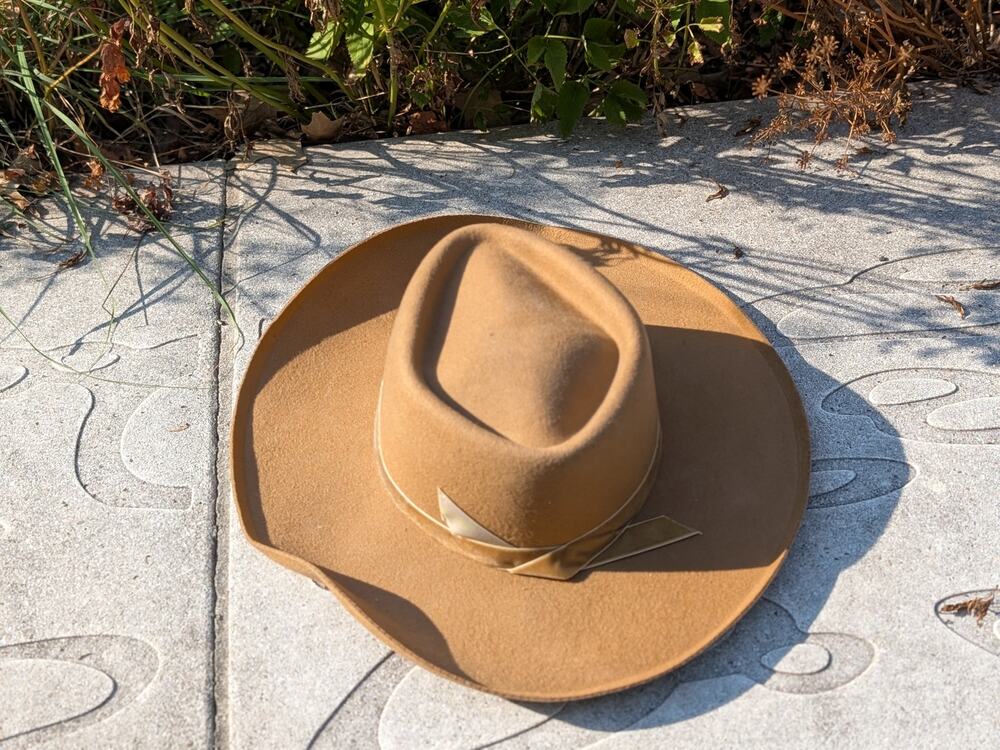 Lack of Color Hat Medium 57CM Camel Wool Felt Wide Brim Western Fedora
